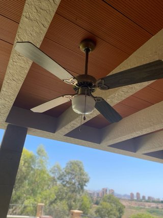 Ventilador de Techo Madera y Bronce