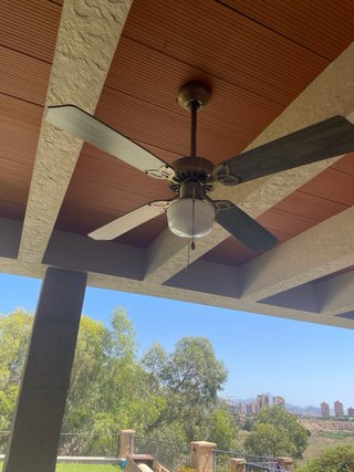 Ventilador de Techo Madera y Bronce