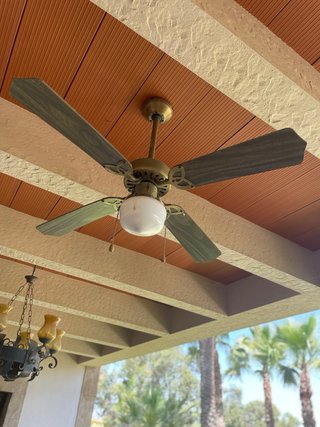 Ventilador de Techo Madera y Bronce