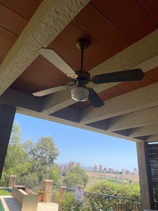 Ventilador de Techo Madera y Bronce