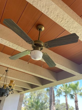 Ventilador de Techo Madera y Bronce