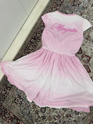 Vestido Mangata Rosa y Blanco Talla S