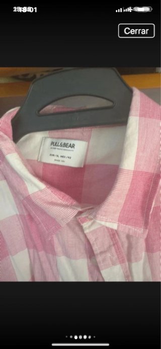 Camisa cuadros rosa y blanco