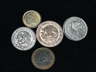 Lote 4 monedas culturas indígenas mexicanas