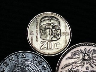 Lote 4 monedas culturas indígenas mexicanas