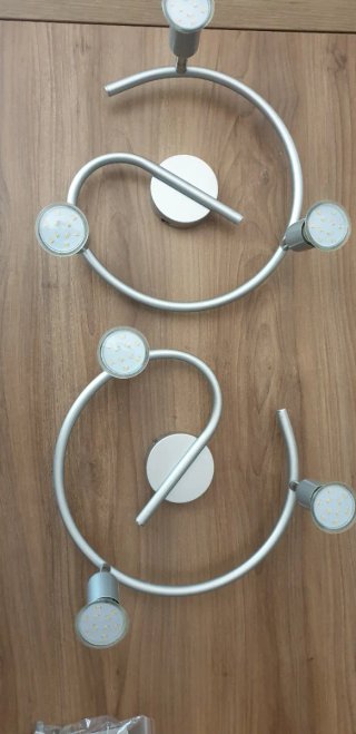 Lámpara plafón 3 focos orientables plata. Son dos