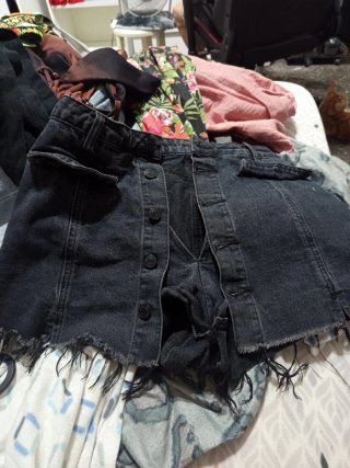 Falda pantalón vaquera negra