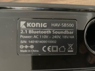 Barra de Sonido Konig Bluetooth 4.0 Negra