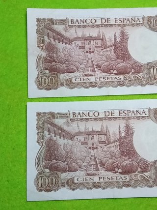 Pareja 100 Pesetas Banco de España 1970