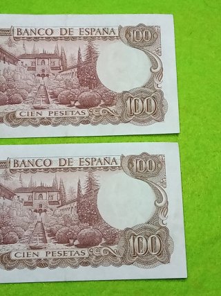 Pareja 100 Pesetas Banco de España 1970