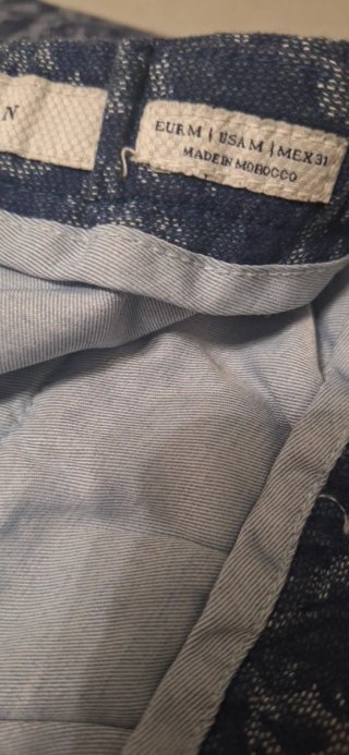 Pantalone uomo fantasia blu/grigio