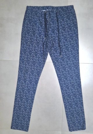 Pantalone uomo fantasia blu/grigio
