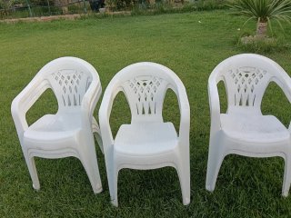 Lote 9 Sillas de Plástico Blancas