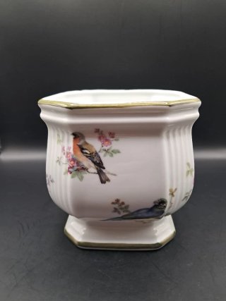 Macetero porcelana Herrandiz pájaros