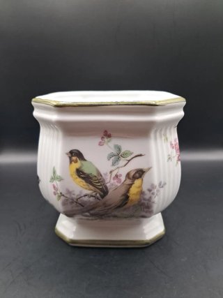 Macetero porcelana Herrandiz pájaros