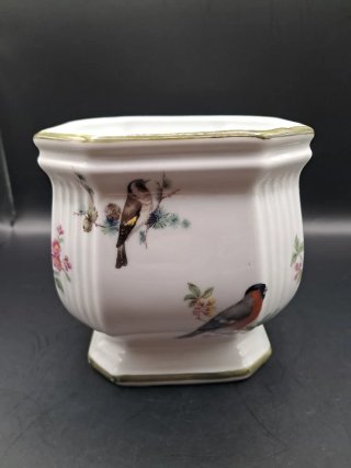 Macetero porcelana Herrandiz pájaros