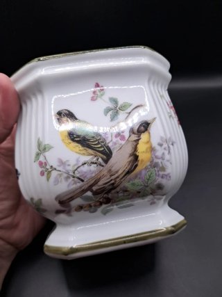 Macetero porcelana Herrandiz pájaros