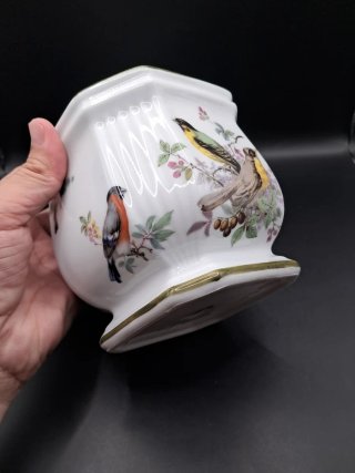 Macetero porcelana Herrandiz pájaros
