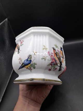 Macetero porcelana Herrandiz pájaros