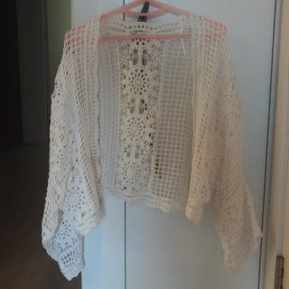 Chaqueta ibicenca hilo algodón blanca