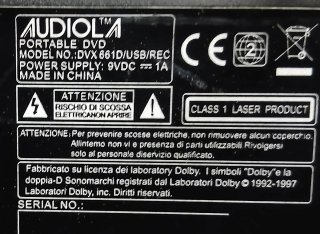 Lettore DVD Portatile Audiola