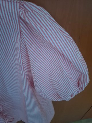 Blusa rayas manga corta abullonada