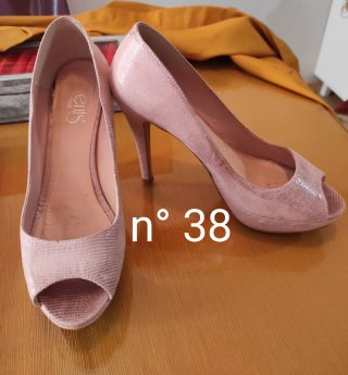 Tacones Peep Toe Rosa Talla 38