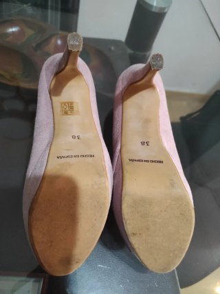 Tacones Peep Toe Rosa Talla 38