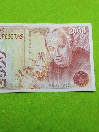 Billete 2000 Pesetas España 1992 doble numeración