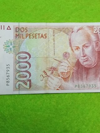 Billete 2000 Pesetas España 1992 doble numeración