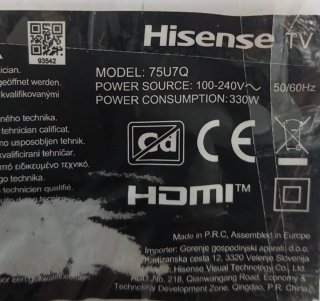 HISENSE 75U7Q RSAG7.820.52936/ROH
