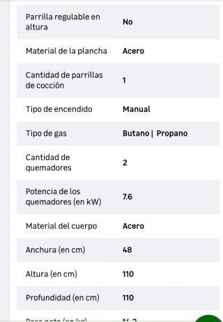 Barbacoa de gas negra