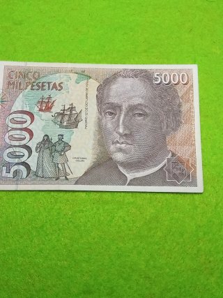 Billete 5000 Pesetas España 1992 Cristóbal Colón