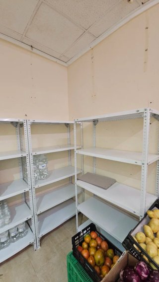 Estantería Metálica Tienda Blanca y Azul