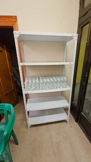 Estantería Metálica Tienda Blanca y Azul