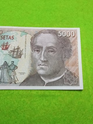 Billete 5000 Pesetas España 1992 Cristóbal Colón