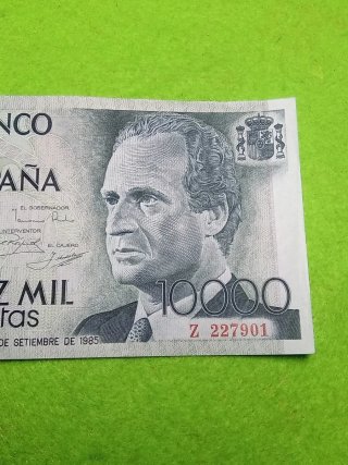 Billete 10000 Pesetas Banco  España 1985. Serie Z