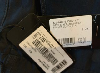 Pantalón Emporio Armani Talla 28 Azul Nuevo