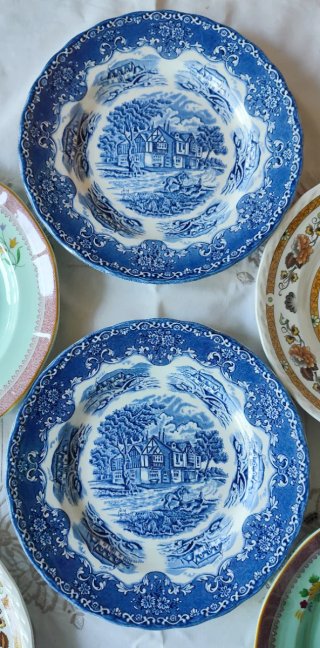 6 piatti piani vintage