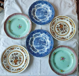 6 piatti piani vintage