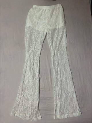 Pantaloni in pizzo bianco