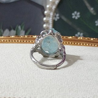 Anillo rugoso Aguamarina Natural