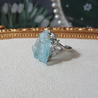 Anillo rugoso Aguamarina Natural