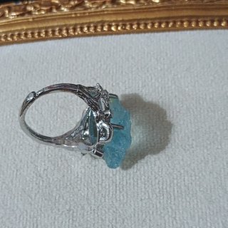 Anillo rugoso Aguamarina Natural