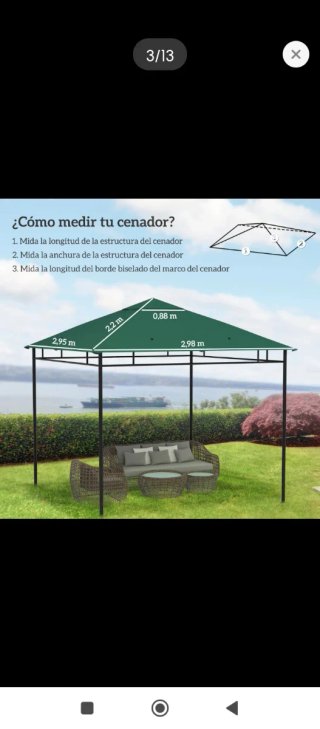 Lona de repuesto para pérgola verde