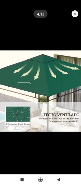 Lona de repuesto para pérgola verde