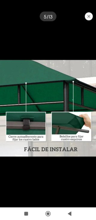 Lona de repuesto para pérgola verde