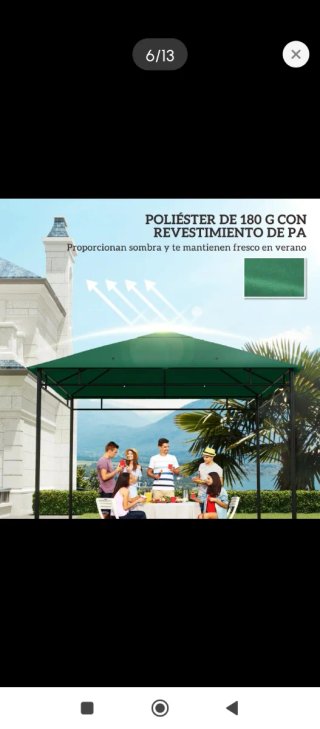Lona de repuesto para pérgola verde