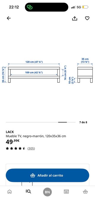 Mueble TV Ikea Madera Negra