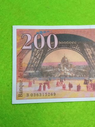 Billete 200 Francos Franceses Gustave Eiffel 1996